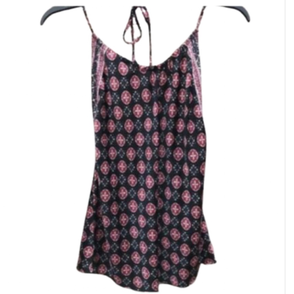 Black-Red-White Halter Top